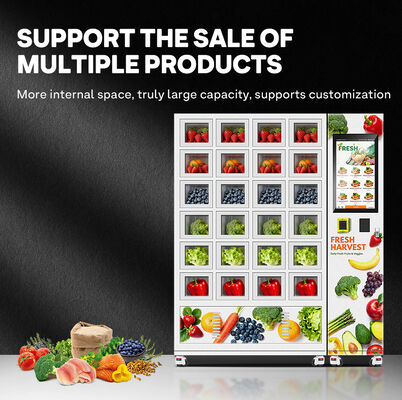 ฮาโล 24 เครดิตเกรด smart vending กล่องหนาผงเหล็กผสมเปลือกเปลือกภายนอกและประตูแก้วสามชั้นที่มีระบบเย็น