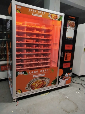 3000W ร้อนเร็วเครื่องจำหน่ายพิซซ่าแบบบริการตนเองและเครื่องจำหน่ายอาหารร้อนสำหรับสำนักงานสนามบิน