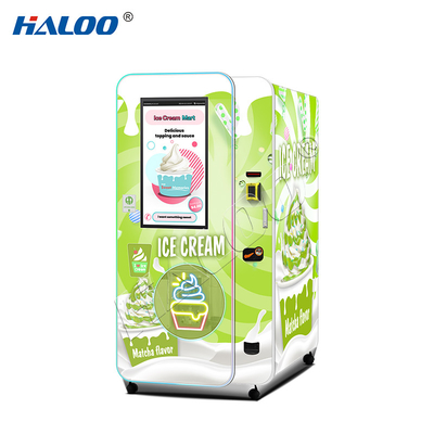 ผู้ผลิตเครื่องขายไอศกรีม Haloo 32 นิ้ว โฆษณา Smart Touch Screen เครื่องขายไอศกรีม