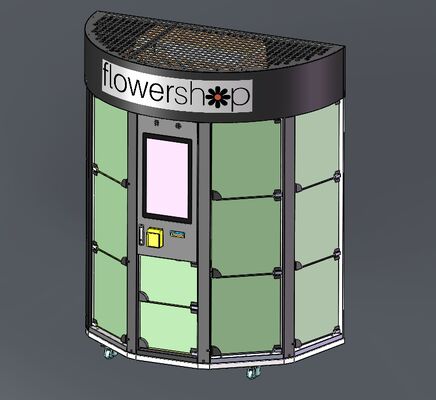 Haloo 14 กล่อง โลโก้ที่กําหนดเอง เครื่องขายดอกไม้ของขวัญ เครื่องถือดอกไม้ที่มีฟังก์ชันเย็น