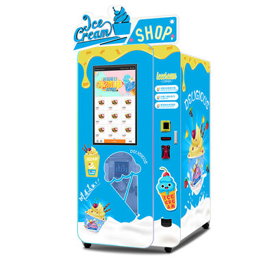 32 inch touchscreen ice cream vending machine with worm gear reducer and anti pinch pickup port