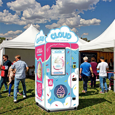 เครื่องขายไอศกรีมฮาลู พร้อมกล่องแสงด้านบนและเครื่องลดเกียร์หนอน เครื่องบด Embraco 1.5P นําเข้าจากบราซิล