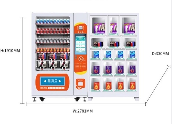 เครื่องจำหน่ายสินค้าอัตโนมัติ OEM ODM สำหรับผลิตภัณฑ์ความงามพร้อมตู้เก็บของ 18 ตู้